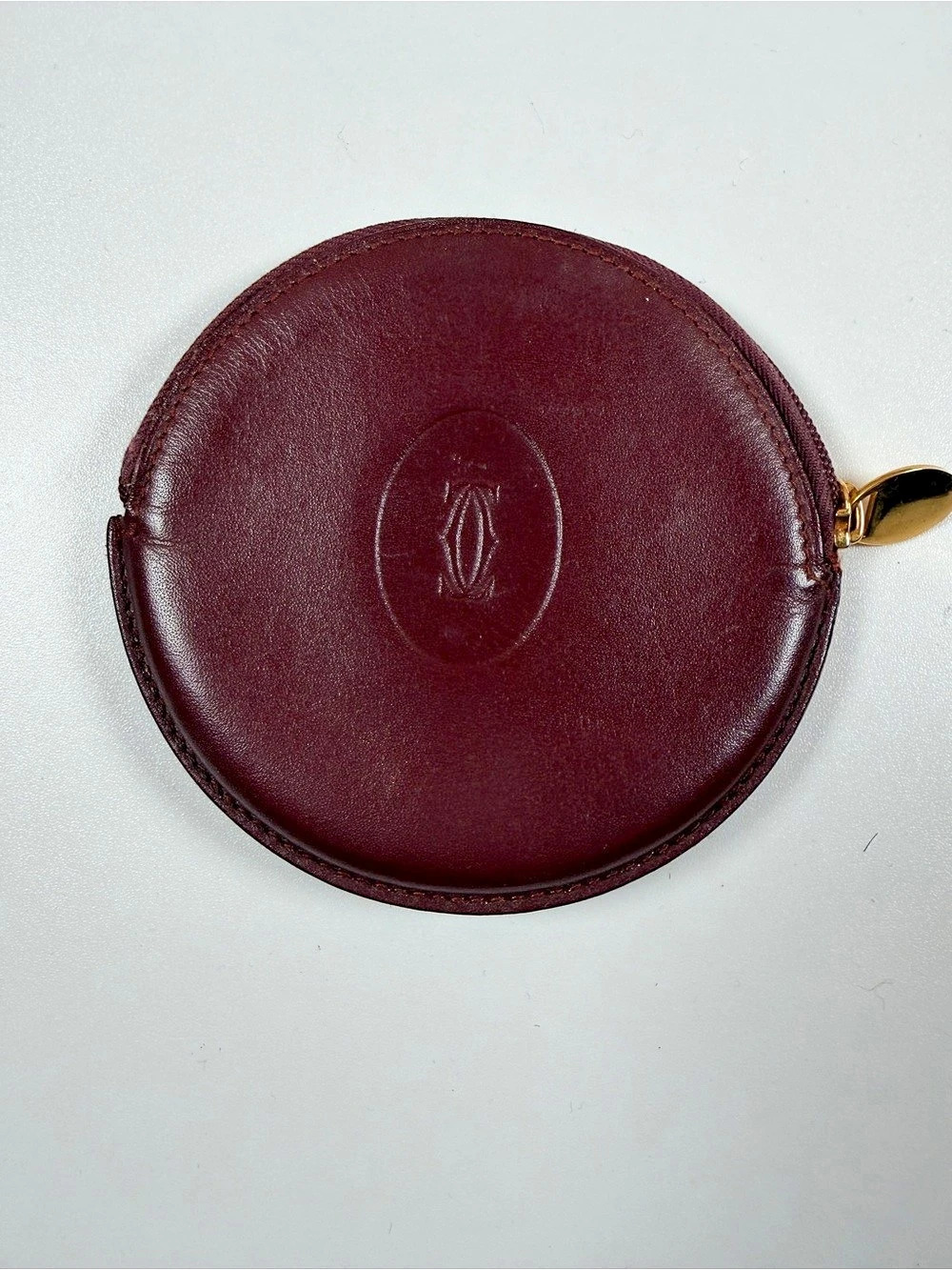 Cartier Must de Cartier Round Coin Purse Burgundy